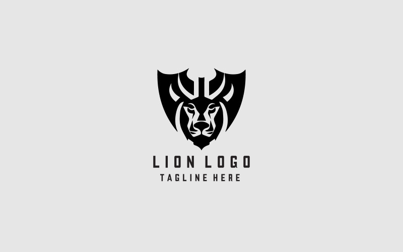 Leeuw Viking Logo sjabloon