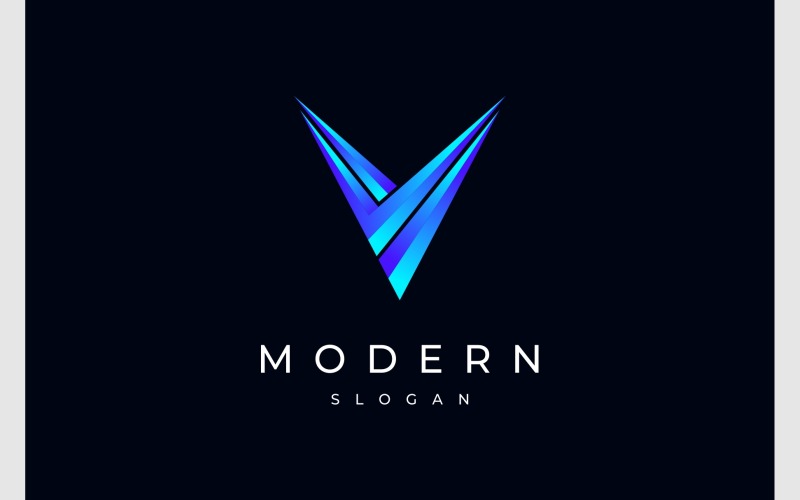 Logo moderne coloré de la lettre V