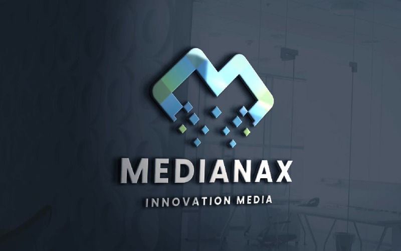 Medianax Harf M Logo Şablonu