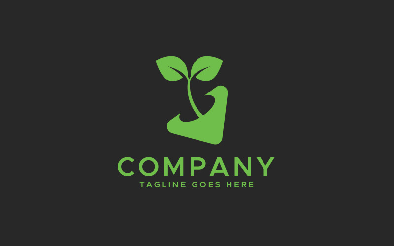 Modèle de conception de logo de plante de jardin vert