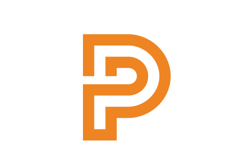Powered Letter P PP PD logó tervezősablon