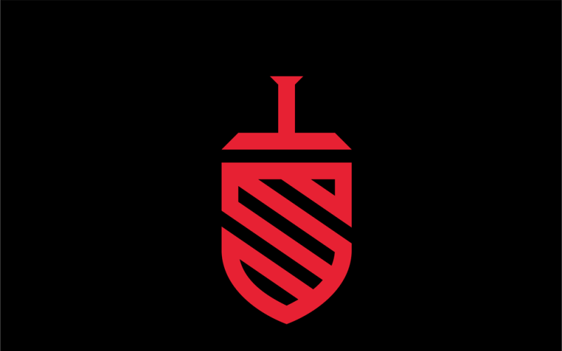 Šablona návrhu loga Sword Shield Letter S