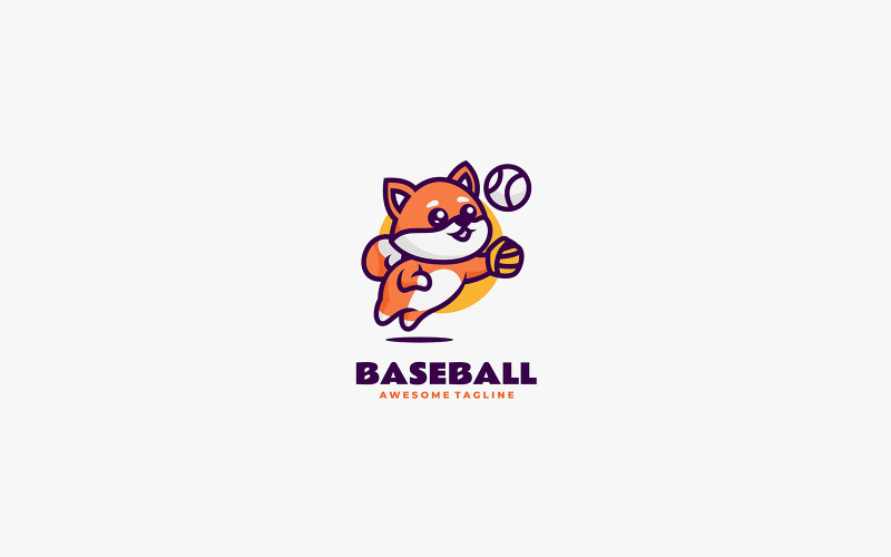 Beyzbol Maskot Karikatür Logosu 2