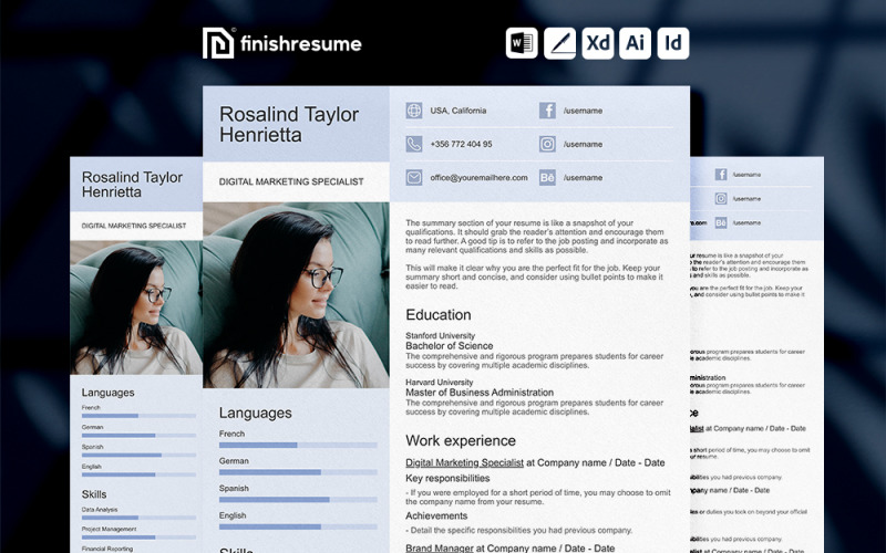 Digitale marketingspecialist CV-sjabloon | Voltooi CV