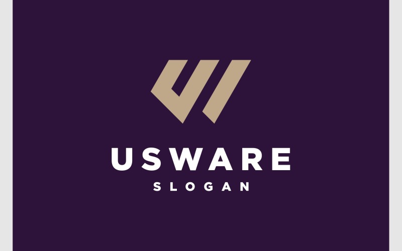 Lettre UW WU Logo monogramme simple
