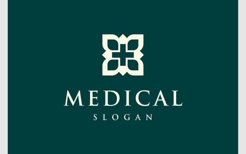 Logo liścia kwiatu medycyny medycznej