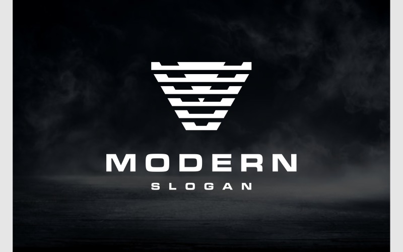 Logo monogramme géométrique abstrait lettre V