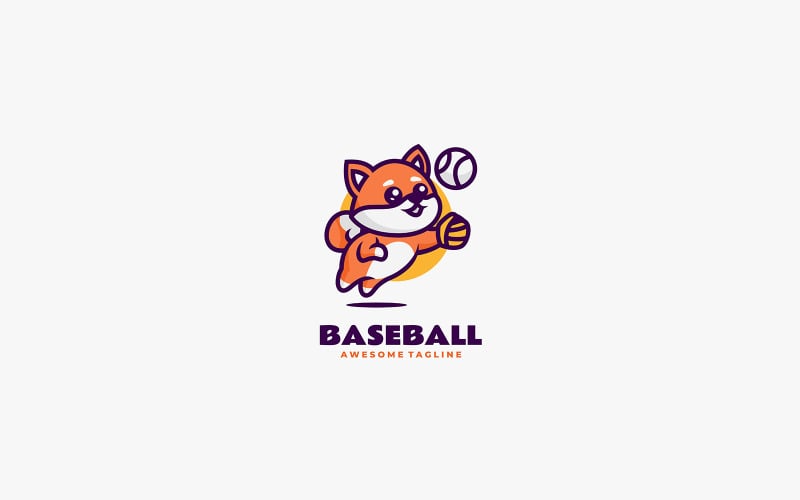 Logotipo de dibujos animados de mascota de béisbol 2