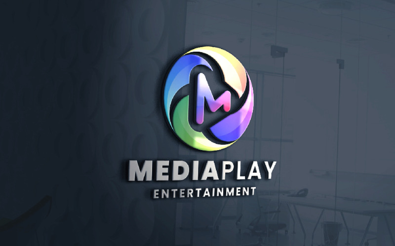 Медіа відтворення літера M логотип Temp
