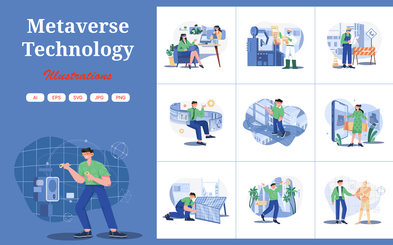 Pack d'illustrations technologiques M483_Metaverse