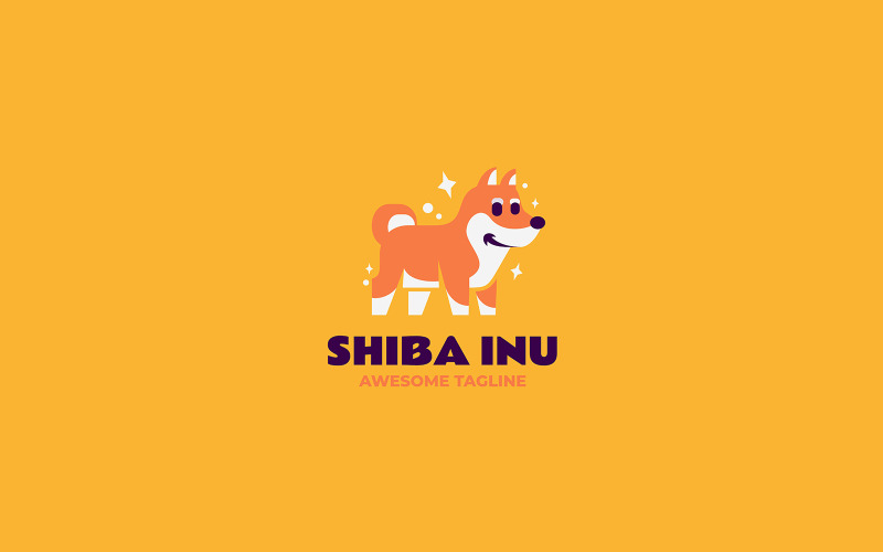 Шиба-ину плоский современный логотип