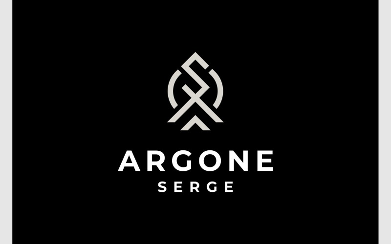 Буква AS SA Простой логотип с монограммой