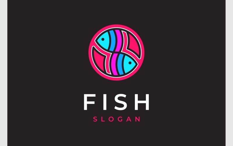 Färgglada Circle Fish Creative Logo