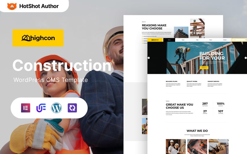 Highcon - 建筑公司和工业公司 WordPress Elementor 主题