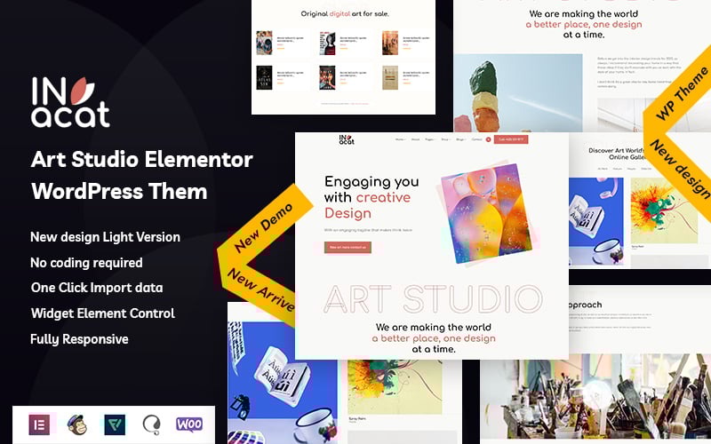 Invacat - 艺术工作室 Elementor WordPress 主题