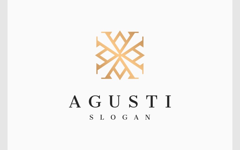 Lettera A Logo di decorazione di lusso in oro