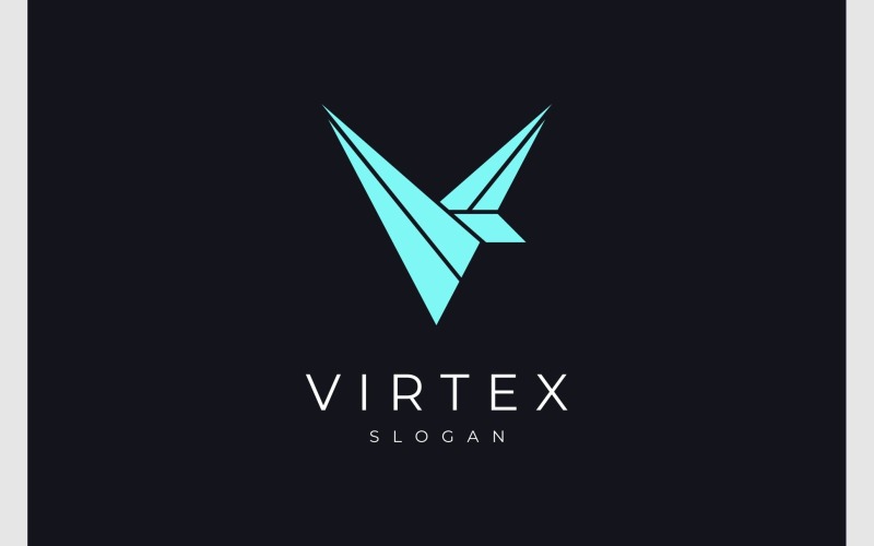 Lettre V Fly Bird Logo Géométrique