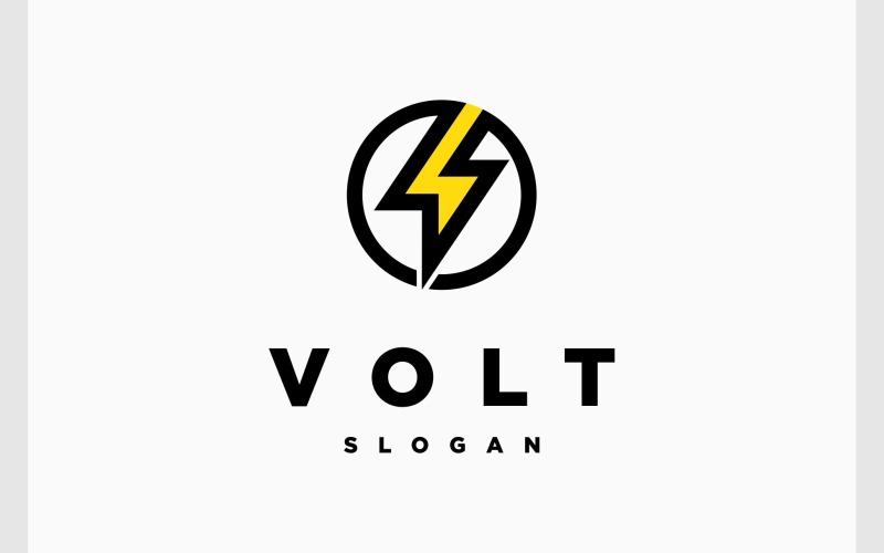 Logo de foudre de puissance d'énergie de Volt