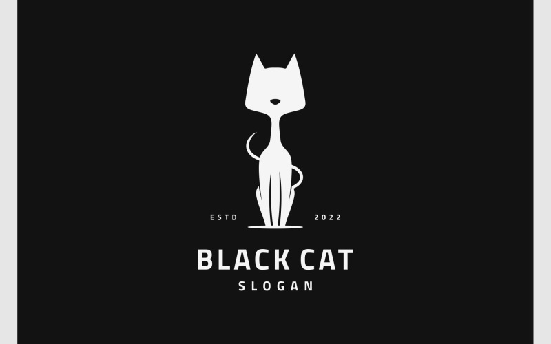 猫平面剪影吉祥物标志