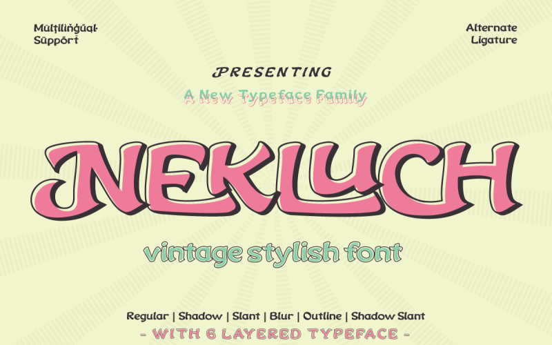 Nekluch - Vintage kijelző betűtípus