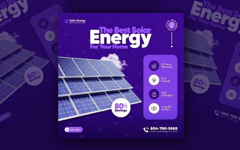 Produkt solární energie Šablona příspěvku pro sociální média