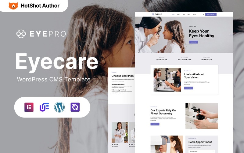 Eyepro – Thème WordPress Elementor pour optométriste de soins oculaires