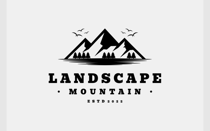Landskap Mountain Naturlig Logotyp