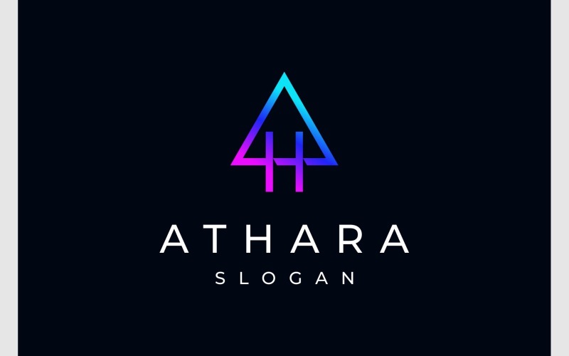 Lettre AH HA Logo Simple Moderne