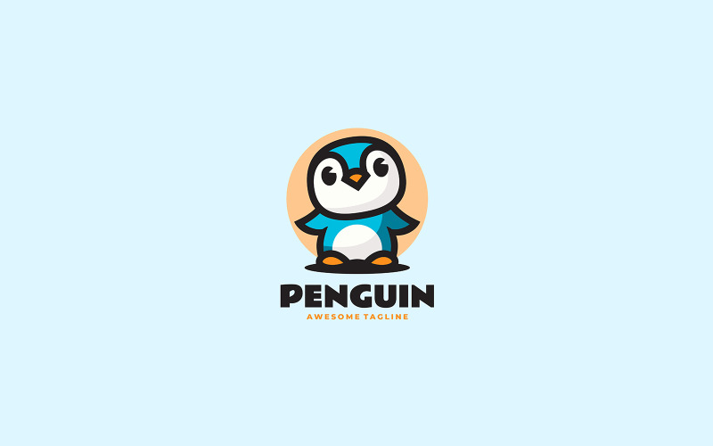 Logo 3 del fumetto della mascotte del pinguino