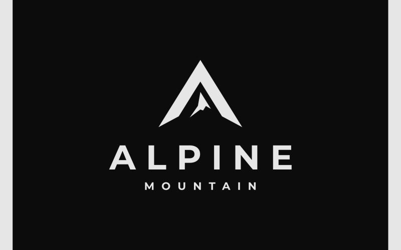 Логотип буквы A Mountain Peak Hill