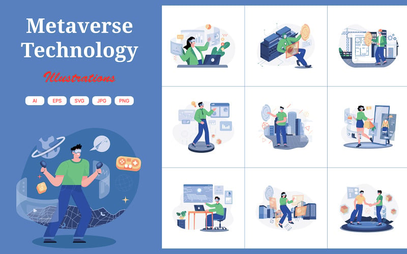 Pack d'illustrations technologiques M479_Metaverse