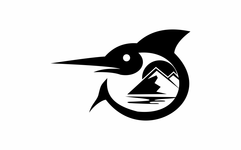 utomhus fisk logotyp mall