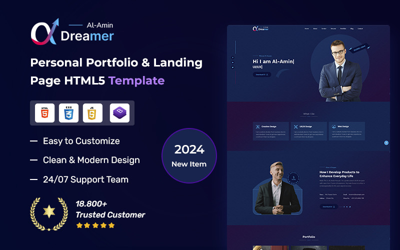 Kişisel Portföy Açılış Sayfası HTML5 Şablonu