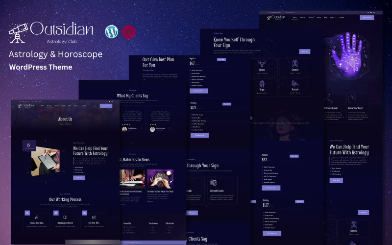 Outsidian - Astrologi & Horoskop WordPress-tema