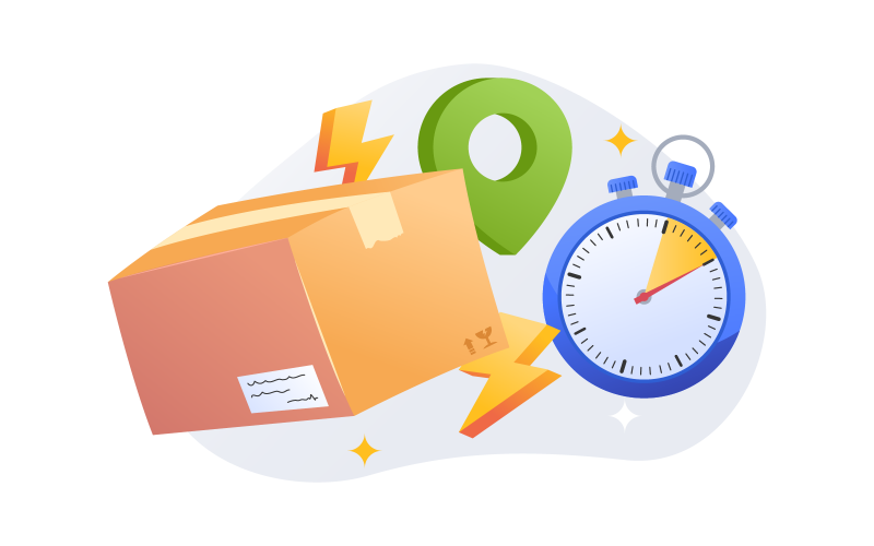Szállítási idő vektoros illusztráció
