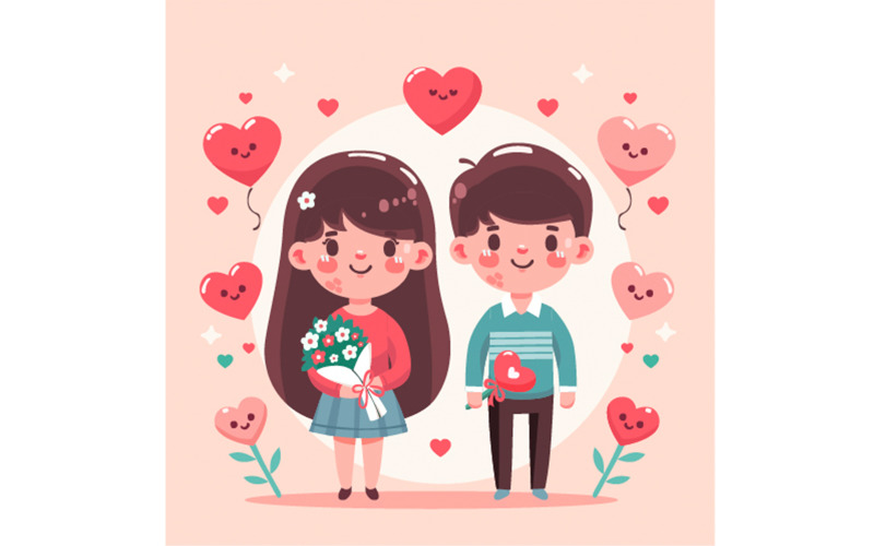 Векторная плоская иллюстрация ко Дню святого Валентина
