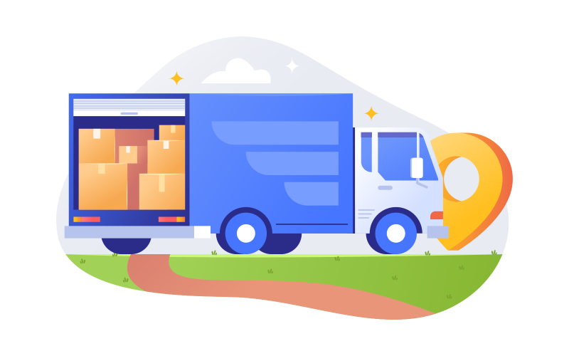 Verzending vrachtwagen vectorillustratie