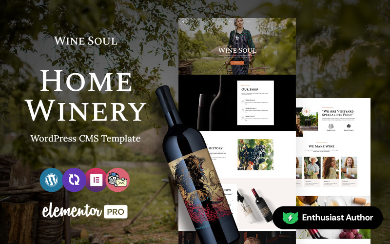 Winesoul - Víno a vinařství WordPress Téma Elementor