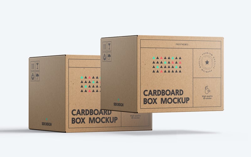 Cardboard Box PSD Mockup Vol 18 #381741 - TemplateMonster