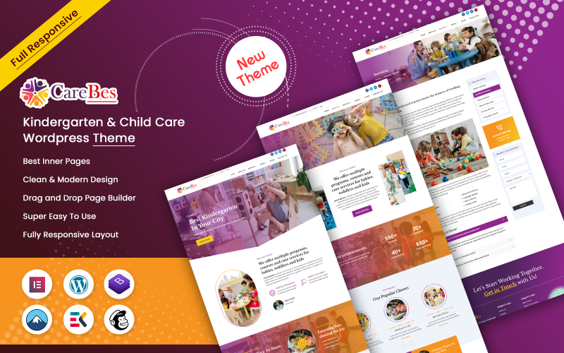 Carebes - Thème Wordpress pour la maternelle et la garde d'enfants