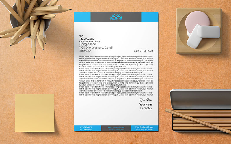 Modern company letterhead design_180 - TemplateMonster
