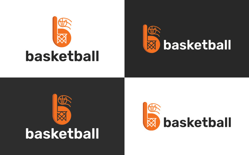 Szablon logo koszykówki litery B