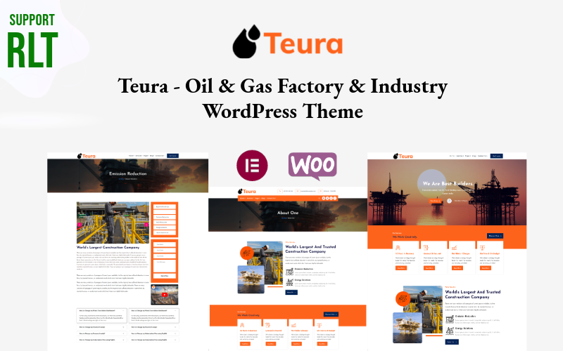 Teura - Tema WordPress de fábrica de petróleo e gás