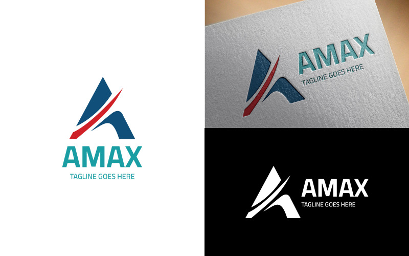 GRATIS eenvoudig typografisch A-letterlogo - AMAX
