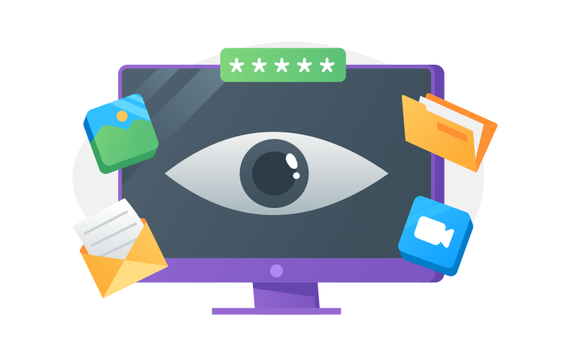 Ilustración de vector de software espía