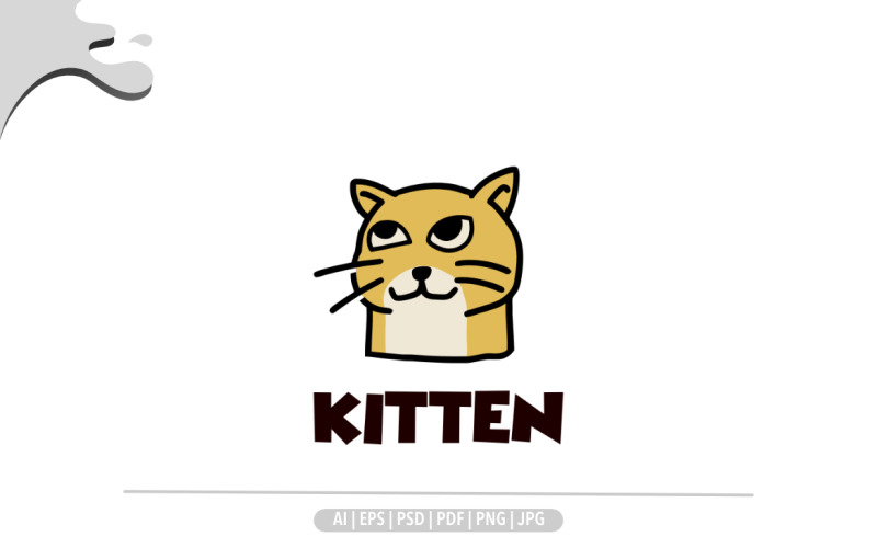 Design de logotipo simples retrô de gatinho gato