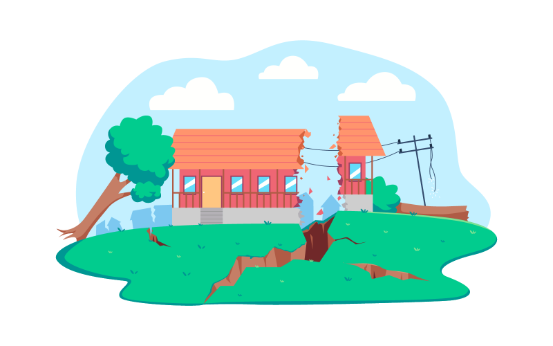 Illustrazione vettoriale del terremoto