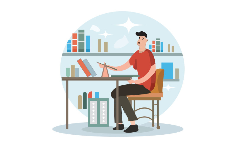Ilustración de vector de biblioteca
