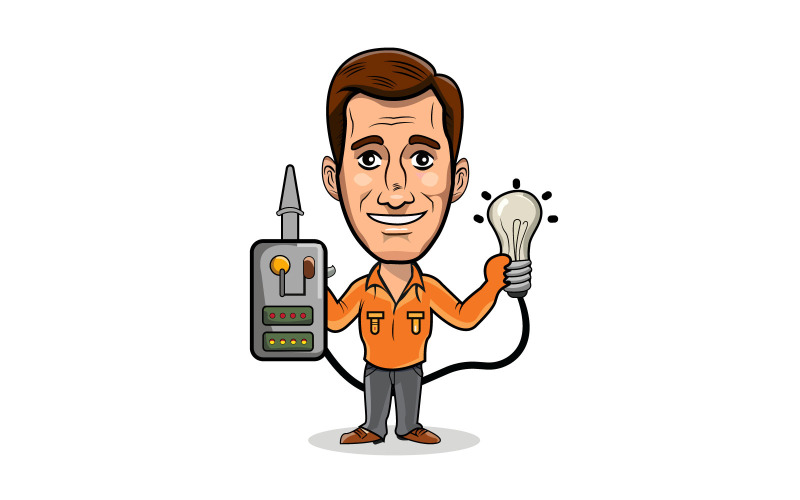 Ilustración de vector de hombre electricista