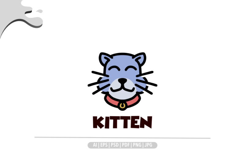 Кішка кошеня талісман мультфільм дизайн логотипу